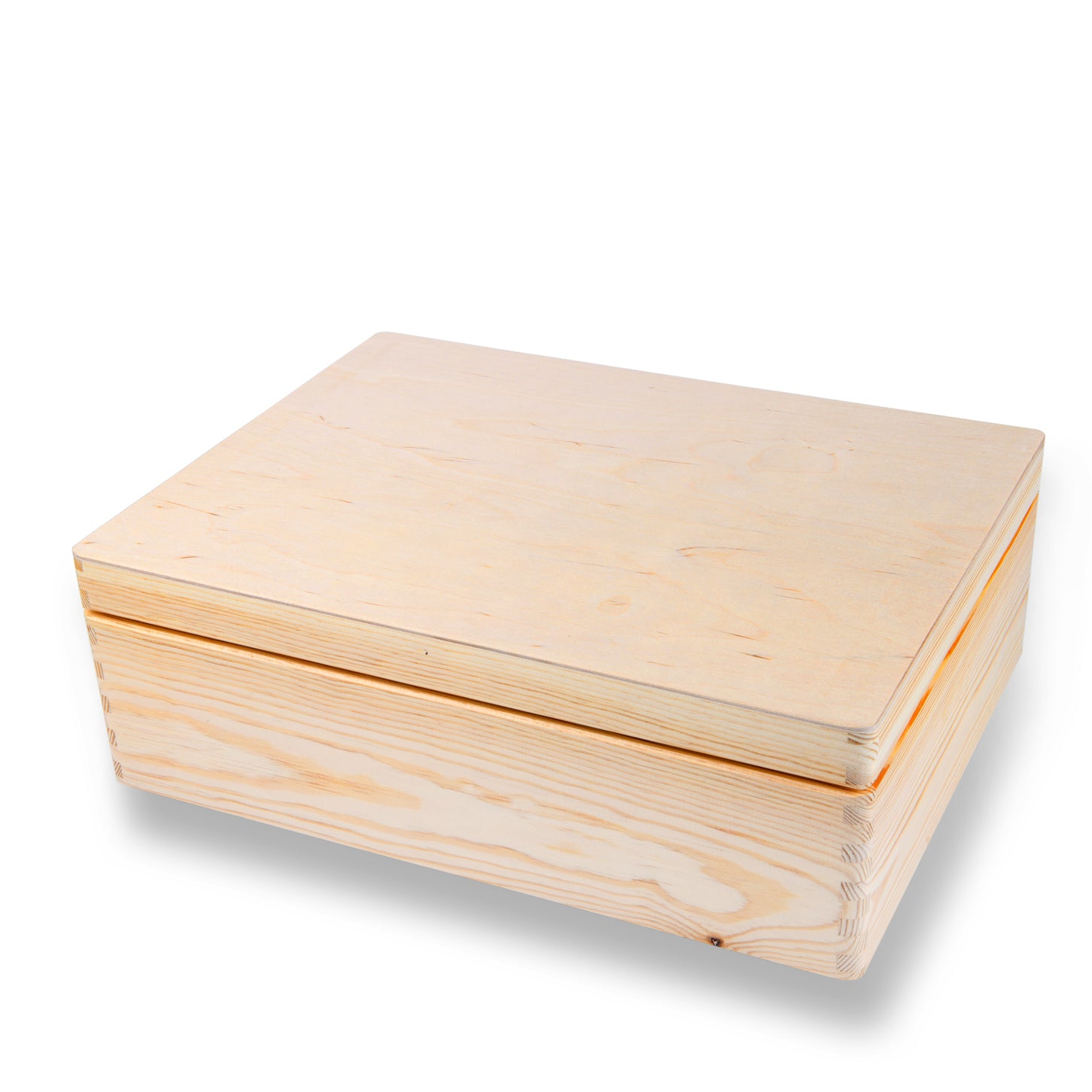 Wooden box on a white background