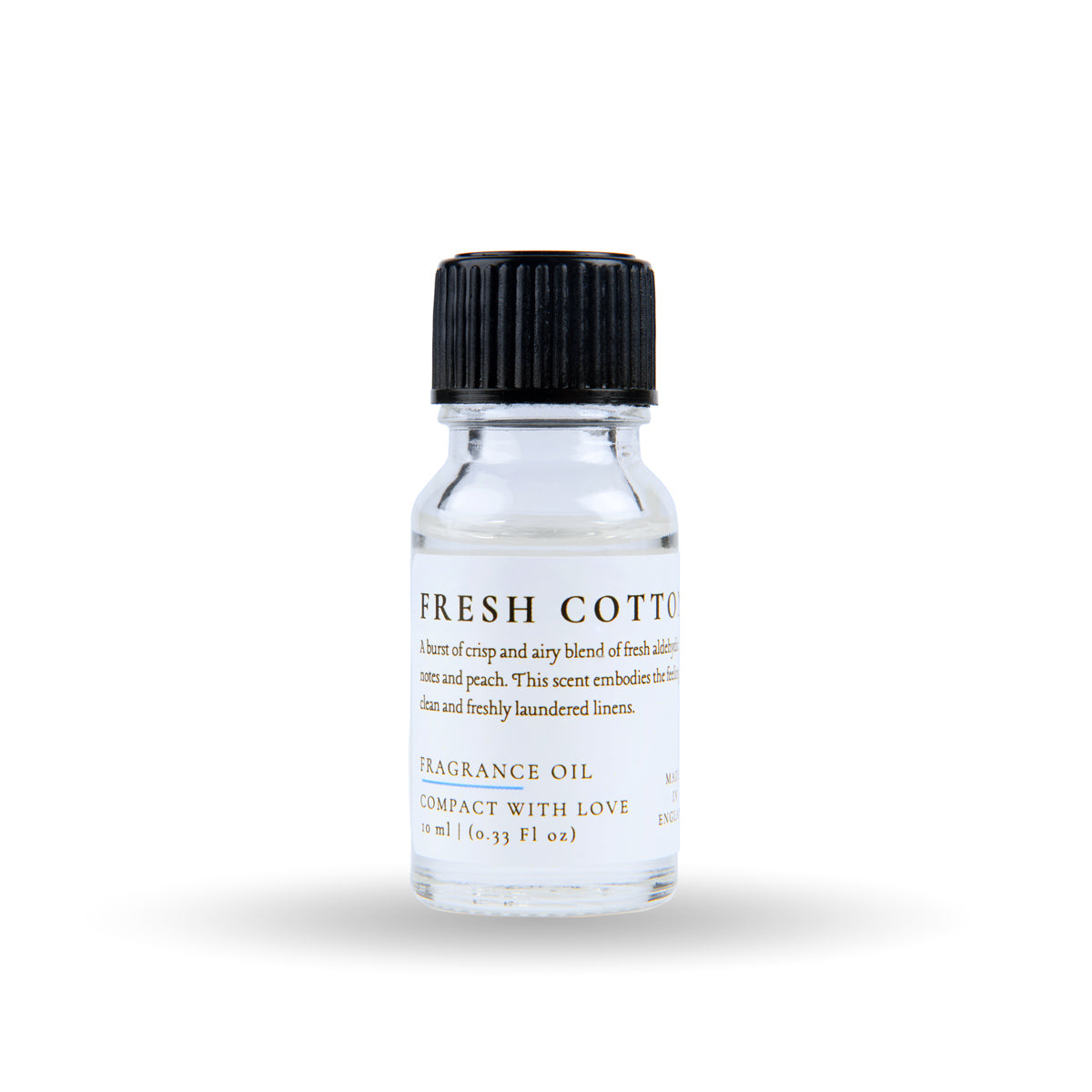 Fragrance oil bottle labeled 'Fresh Cotton' on a white background